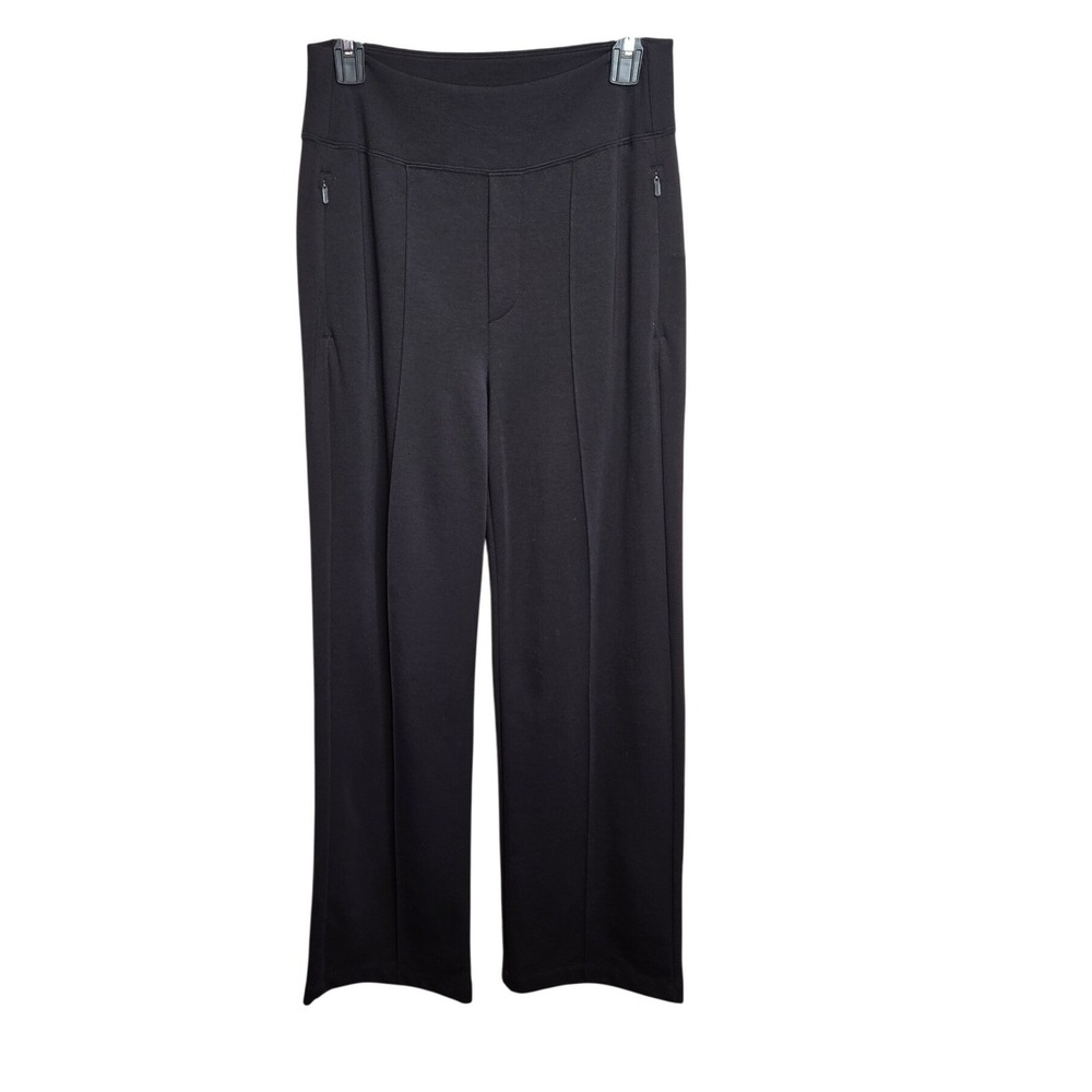Athleta Eastbound Wide Leg Pant Womens 4 Black High Rise Tencel Knit Trouser